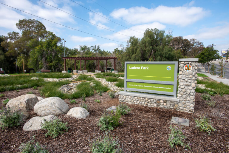Ladera Park sign and park entrance