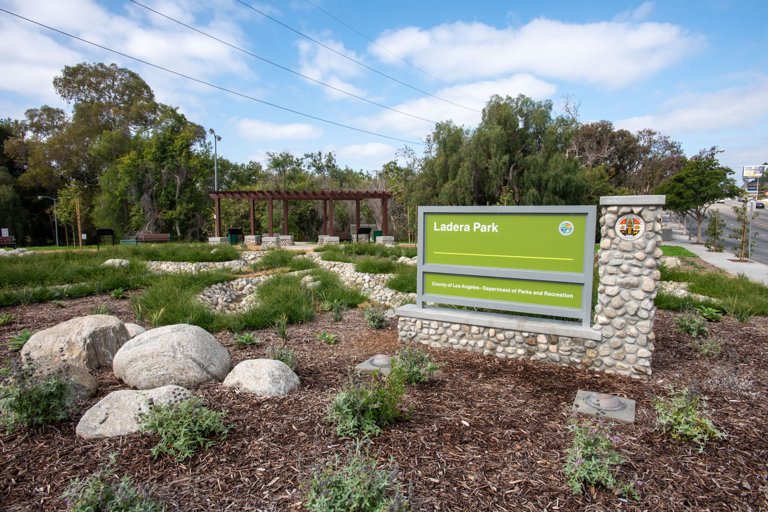 Ladera Park sign and park entrance